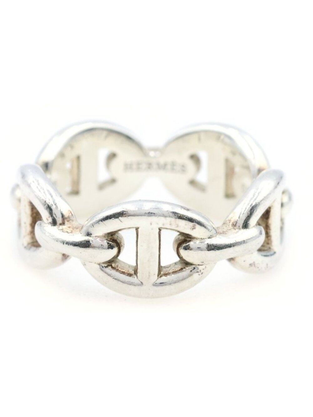 Hermes Chaine D'ancre Enchainee Ring Silver